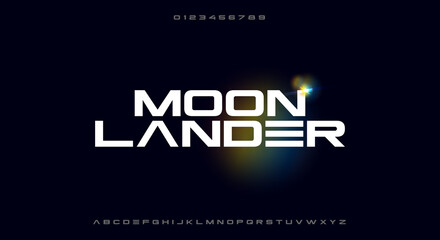moonlander, a modern minimalist futuristic font with a scifi theme