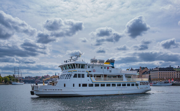 Stockholm, Sweden - August 19, 2018: A picture of a cruise boat carrying tourists in Stockholm.