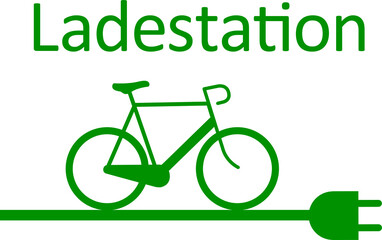 Ladestation für E-Bikes, Vektorgrafik