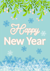 Christmas and Happy New Year templates. Trendy retro style.