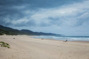 Nature landscape view of beach and sea in South Africa.