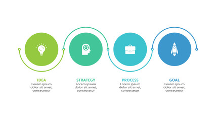 Creative concept for infographic with 4 steps, options, parts or processes. Business data visualization.