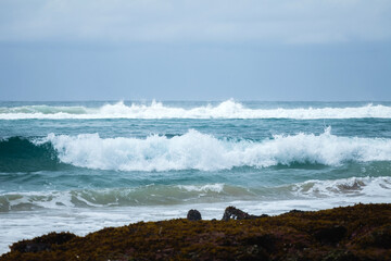 Sky and blue ocean wave of South Africa.