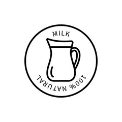 Milk Line Icon Is In A Simple Style. Vector sign in a simple style isolated on a white background. Original size 64x64 pixels.