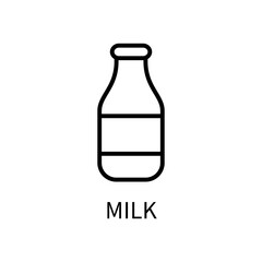 Milk Line Icon Is In A Simple Style. Vector sign in a simple style isolated on a white background. Original size 64x64 pixels.