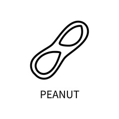 Peanut Line Icon Is In A Simple Style. Vector sign in a simple style isolated on a white background. Original size 64x64 pixels.