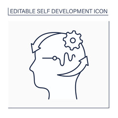 Adaptation line icon. Fast to adapt to change. Opportunity to live and work in new conditions. Self-development concept. Isolated vector illustration. Editable stroke