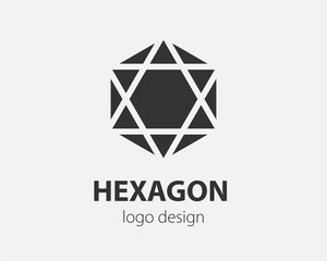 Fototapeta premium Trend logo vector hexagon tech design. Technology logotype for smart system, network application, crypto icon.