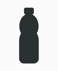 Plastic bottle silhouette. Vector illustration. Beverage icon.