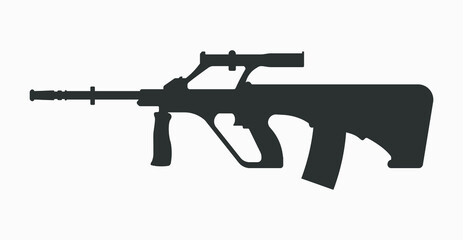 Austrian army assault rifle vector icon isolated on white background. - obrazy, fototapety, plakaty