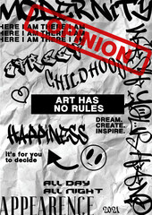 Street style Graffiti Poster "Art have no rules" | Poster for your bussines | 