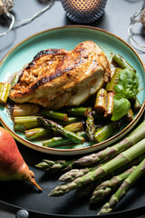 Hähnchenbrustfielt mit Spargel