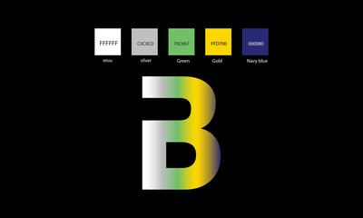 B text or font logo and icon logo