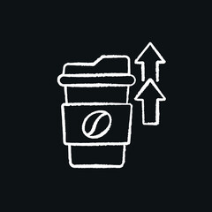 Toning energy coffee chalk icon. Vector black illustration.
