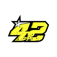Simple Star Racing Number 42