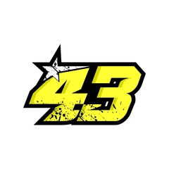 Simple Star Racing Number 43