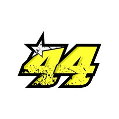 Simple Star Racing Number 44