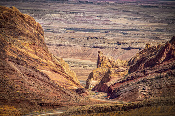 US 50 - a transcontinental highway in the USA winding through the dramatic San Rafel Canyon of Utah...