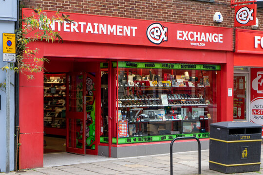 11/06/2019 Winchester, Hampshire, UK The exterior or store front of a CEX entertainment store or shop