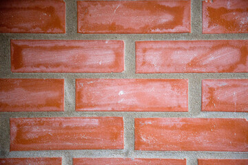 Fototapeta premium Wall made of new bricks.
