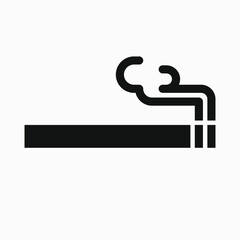 Cigarette vector icon. Smoking symbol.