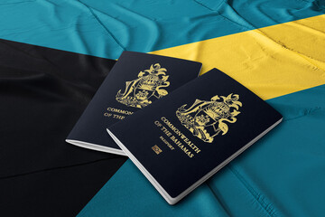 Bahamas passport with Bahamas flag , Citizenship by Investment
