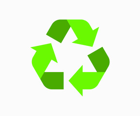 Green recycle icon vector. Eco recycling.