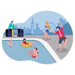 People doing Pool Party