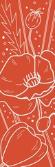 Illustration with summer poppy. Its can to use for covers, background, print production, fabric and textile