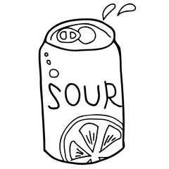 缶酎ハイの線画イラスト