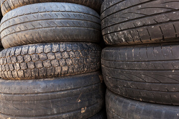 Obraz premium damaged rubber tires