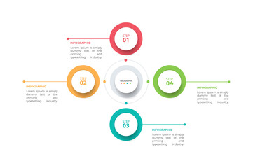 Fototapeta premium Business data visualization. Process chart. Abstract elements of graph, diagram with steps, infographic template with 4 options. Vector illustration.