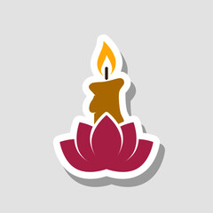 Aroma candles icon isolated on gray background