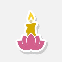 Aroma candles icon isolated on gray background