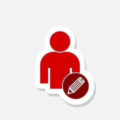 Edit User icon isolated on gray background