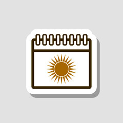 Summer calendar icon isolated on gray background