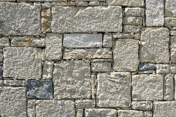 Background of a contemporary stacked stone wall in warm brown tones