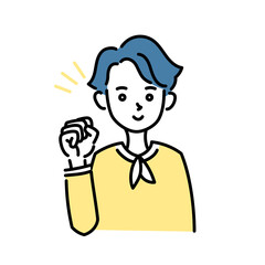 応援する女性のイラスト