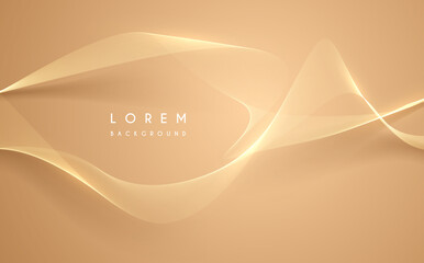 Abstract golden lines background with glow effect
