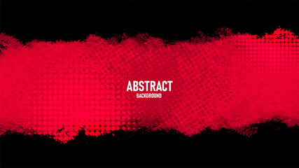 Black and red abstract grunge background with halftone style. - obrazy, fototapety, plakaty