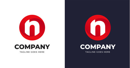 Fototapeta Letter N logo design template with circle shape style obraz