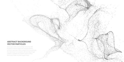 Fototapeta premium Abstract 3D image with particle flow movement