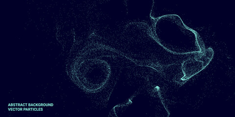 Abstract 3D image with particle flow movement