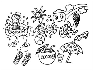 summer coloring page,