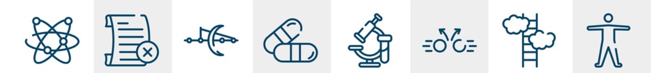 education line icons such as galaxy, failed, optics, capsule, healthcare and medical, anatomy outline vector sign. symbol, logo illustration. linear style icons set. pixel perfect vector graphics.