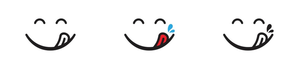 Yummy Face smile icon. delicious emoji, Vector illustration