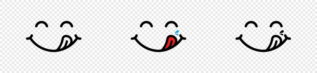 Tuinposter Yummy Face smile icon. delicious emoji, Vector illustration © Graficriver