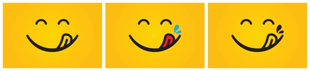 Yummy Face smile icon. delicious emoji, Vector illustration