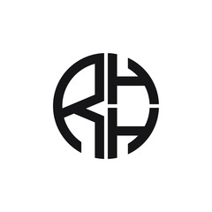 RHH logo RHH icon RHH vector RHH monogram RHH letter RHH minimalist RHH triangle RHH hexagon Circle Unique modern flat abstract logo design 