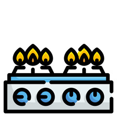gas stove line icon